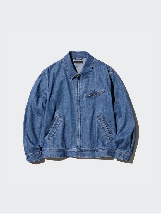 Uniqlo Other - Unisex Zip-Up Blouson Jacket | Denim